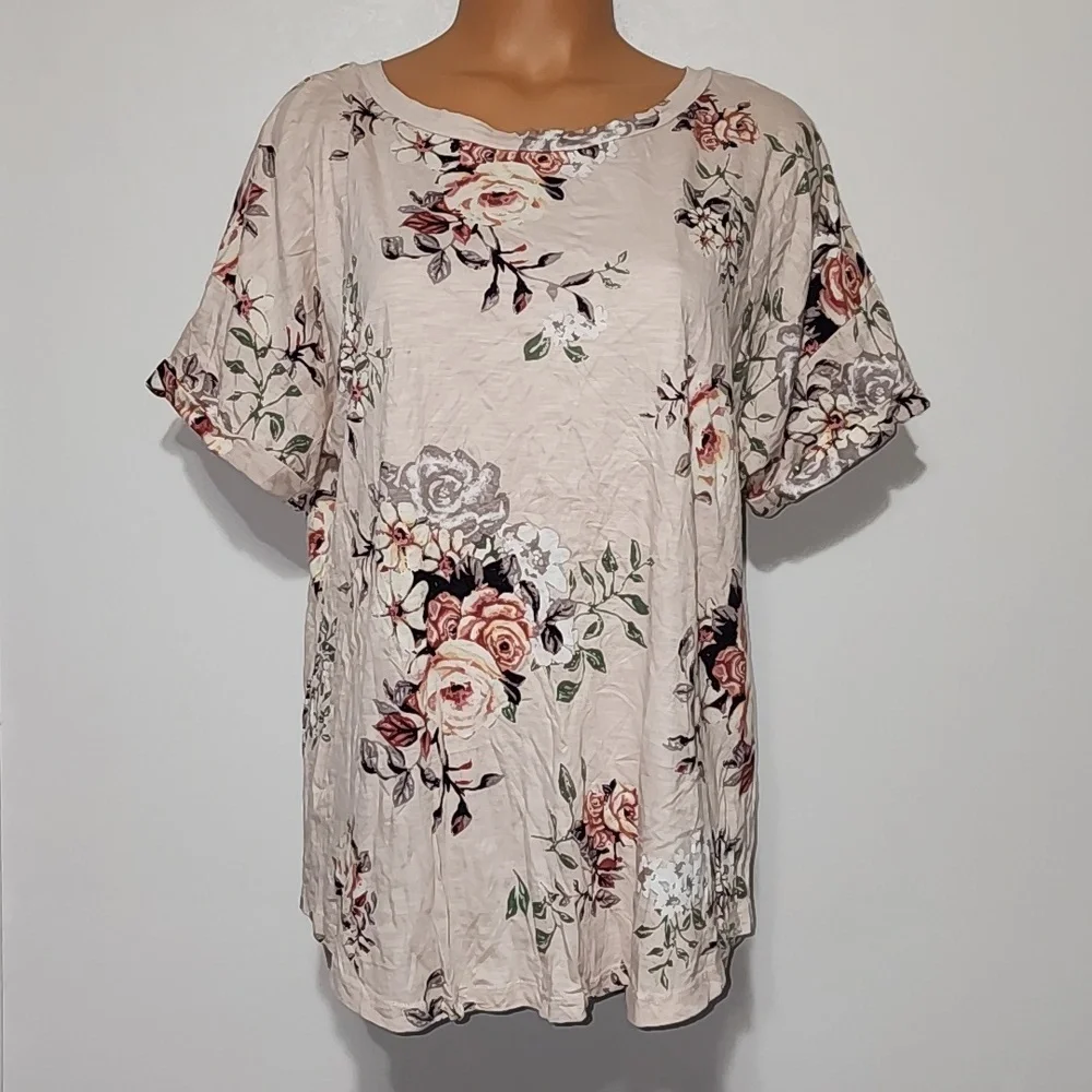 Maurices 24/7 Floral Tee Size Xtra Large - Picture 4 of 4